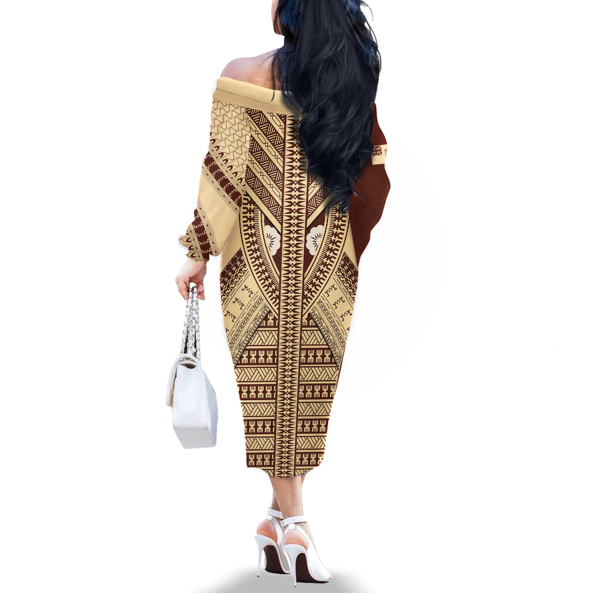 fiji-bula-family-matching-off-shoulder-long-sleeve-dress-and-hawaiian-shirt-tapa-pattern-design
