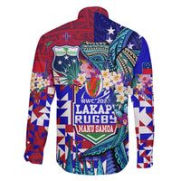 Manu Samoa Rugby 2023 Family Matching Mermaid Dress and Hawaiian Shirt Humpback Whale Hexagon Tribal Tropical Style DT02 - Polynesian Pride