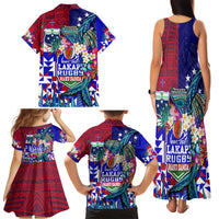 Manu Samoa Rugby 2023 Family Matching Tank Maxi Dress and Hawaiian Shirt Humpback Whale Hexagon Tribal Tropical Style DT02 - Polynesian Pride