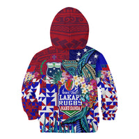 Manu Samoa Rugby 2023 Kid Hoodie Humpback Whale Hexagon Tribal Tropical Style DT02 - Polynesian Pride