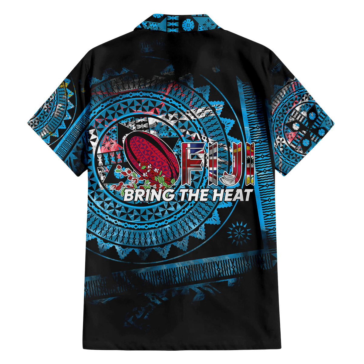 Fiji Rugby Family Matching Off Shoulder Long Sleeve Dress and Hawaiian Shirt Bring The Heat DT02 - Polynesian Pride