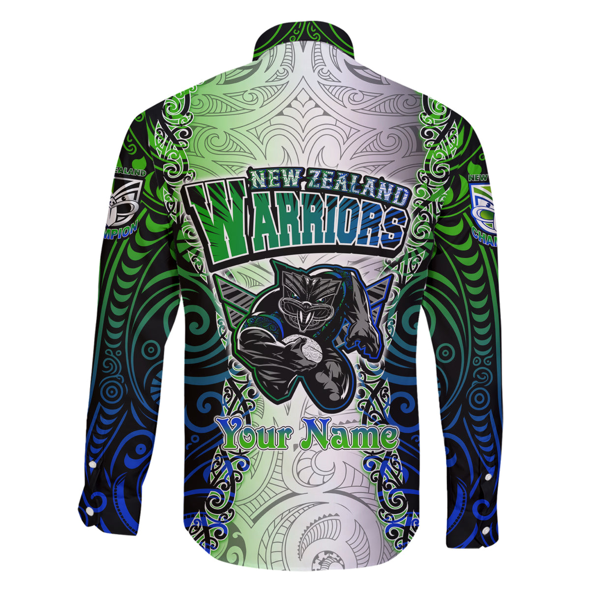Personalised New Zealand Warriors Family Matching Short Sleeve Bodycon Dress and Hawaiian Shirt Maori Silver Fern Green DT02 - Polynesian Pride