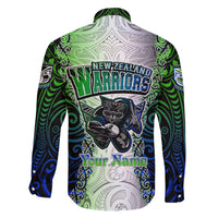 Personalised New Zealand Warriors Family Matching Short Sleeve Bodycon Dress and Hawaiian Shirt Maori Silver Fern Green DT02 - Polynesian Pride