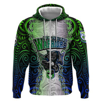 Personalised New Zealand Warriors Hoodie Maori Silver Fern Green DT02 Zip Hoodie Green - Polynesian Pride
