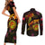 Wallis and Futuna Couples Matching Short Sleeve Bodycon Dress and Long Sleeve Button Shirt Octopus Plumeria Polynesian Tattoo