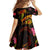Wallis and Futuna Family Matching Off The Shoulder Long Sleeve Dress and Hawaiian Shirt Octopus Plumeria Polynesian Tattoo