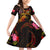 Wallis and Futuna Family Matching Off Shoulder Short Dress and Hawaiian Shirt Octopus Plumeria Polynesian Tattoo