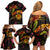 Wallis and Futuna Family Matching Off Shoulder Short Dress and Hawaiian Shirt Octopus Plumeria Polynesian Tattoo