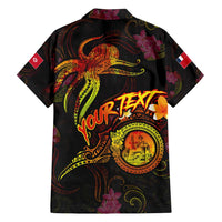 Wallis and Futuna Family Matching Off Shoulder Short Dress and Hawaiian Shirt Octopus Plumeria Polynesian Tattoo DT02 - Polynesian Pride