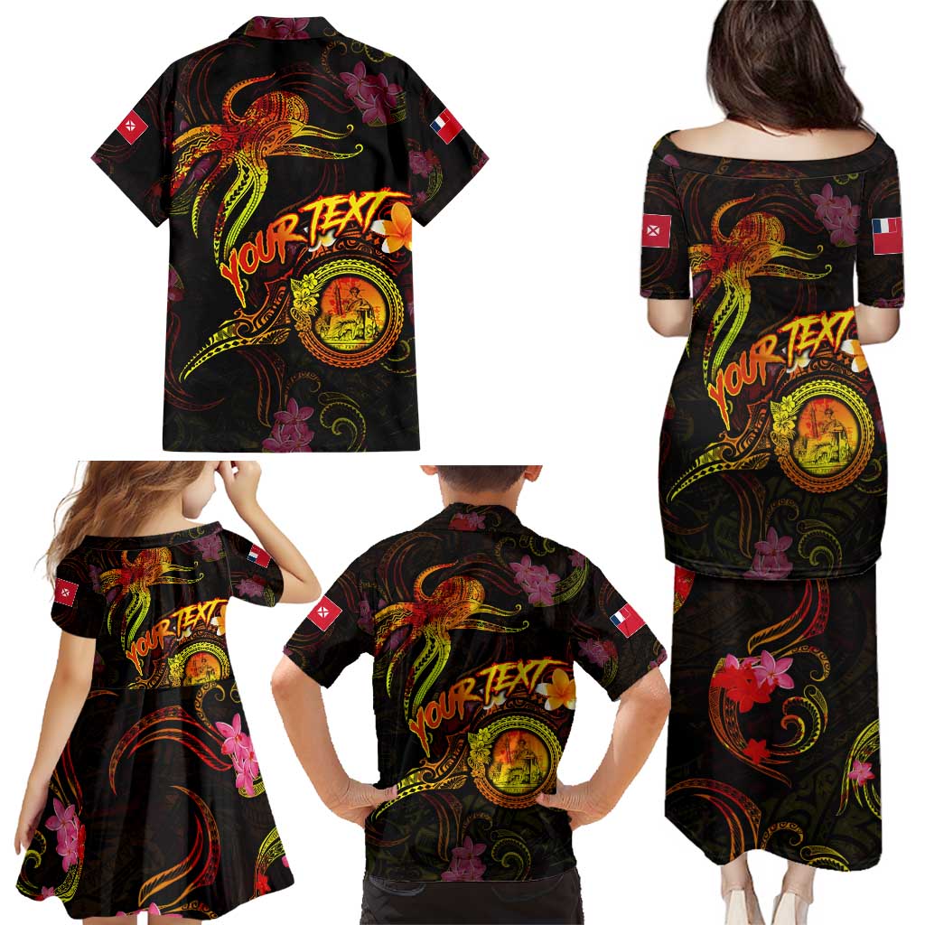 Wallis and Futuna Family Matching Puletasi and Hawaiian Shirt Octopus Plumeria Polynesian Tattoo DT02 - Polynesian Pride