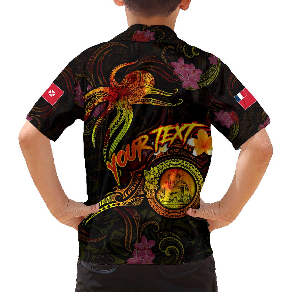 Wallis and Futuna Family Matching Summer Maxi Dress and Hawaiian Shirt Octopus Plumeria Polynesian Tattoo DT02 - Polynesian Pride