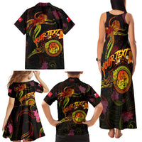 Wallis and Futuna Family Matching Tank Maxi Dress and Hawaiian Shirt Octopus Plumeria Polynesian Tattoo DT02 - Polynesian Pride