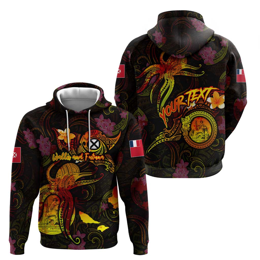 Wallis and Futuna Hoodie Octopus Plumeria Polynesian Tattoo