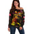 Wallis and Futuna Off Shoulder Sweater Octopus Plumeria Polynesian Tattoo