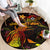 Wallis and Futuna Round Carpet Octopus Plumeria Polynesian Tattoo