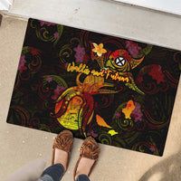 Wallis and Futuna Rubber Doormat Octopus Plumeria Polynesian Tattoo