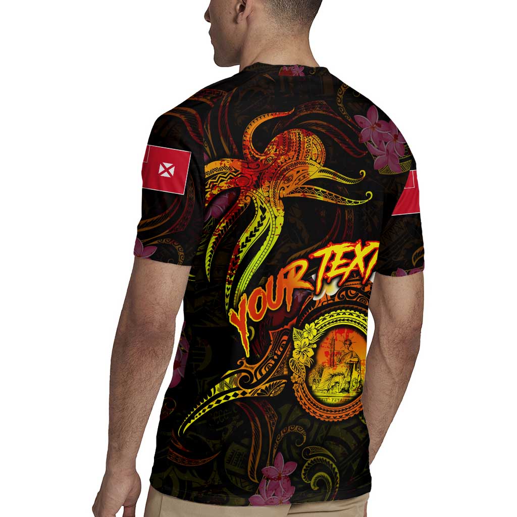 Wallis and Futuna Rugby Jersey Octopus Plumeria Polynesian Tattoo