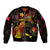 Wallis and Futuna Sleeve Zip Bomber Jacket Octopus Plumeria Polynesian Tattoo
