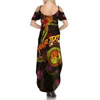Wallis and Futuna Summer Maxi Dress Octopus Plumeria Polynesian Tattoo DT02 - Polynesian Pride