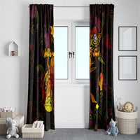 Wallis and Futuna Window Curtain Octopus Plumeria Polynesian Tattoo