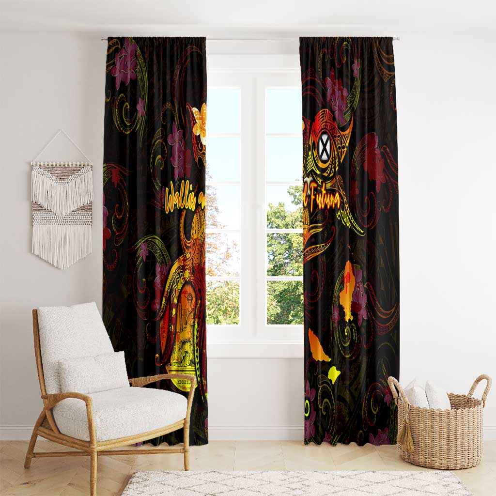 Wallis and Futuna Window Curtain Octopus Plumeria Polynesian Tattoo