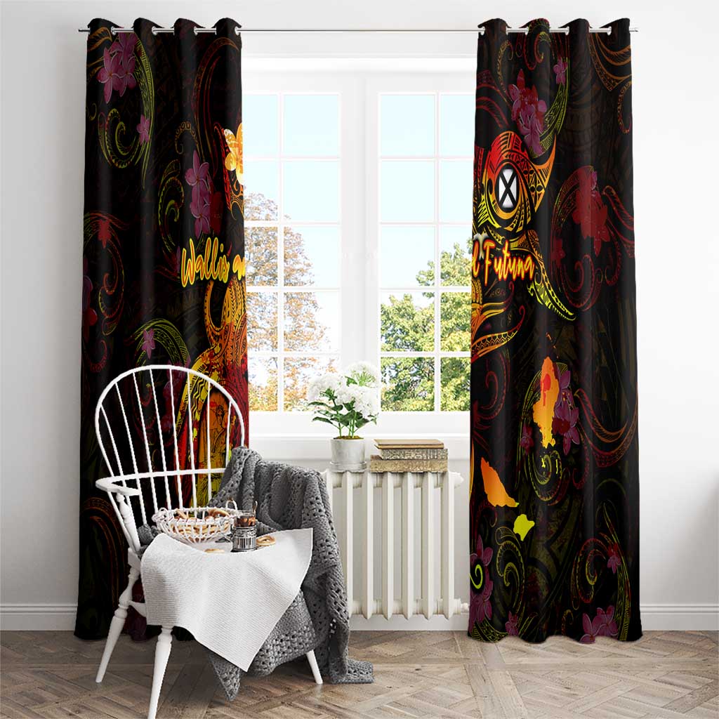 Wallis and Futuna Window Curtain Octopus Plumeria Polynesian Tattoo