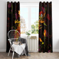 Wallis and Futuna Window Curtain Octopus Plumeria Polynesian Tattoo