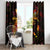 Wallis and Futuna Window Curtain Octopus Plumeria Polynesian Tattoo