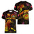 Wallis and Futuna Women V-Neck T-Shirt Octopus Plumeria Polynesian Tattoo