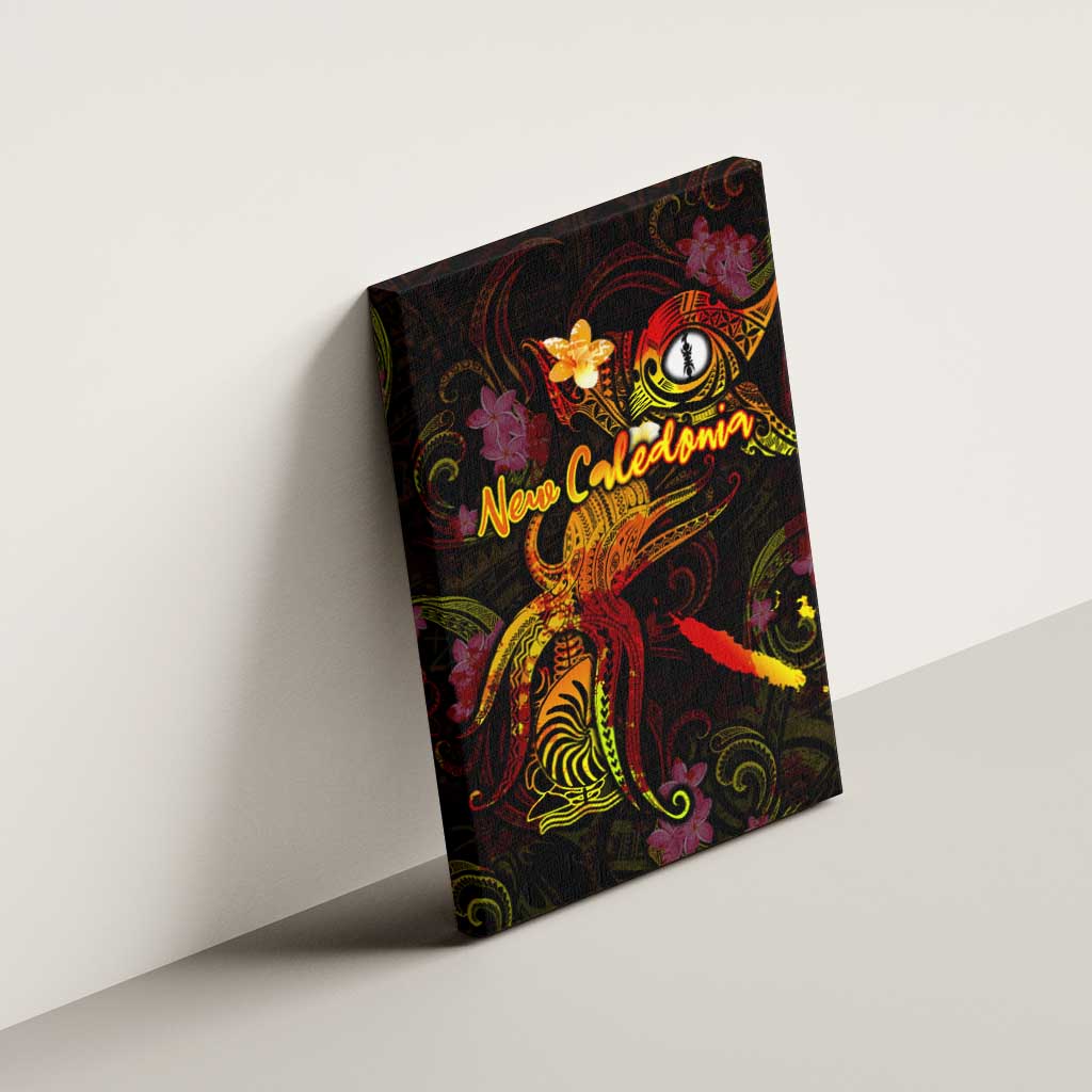 New Caledonia Canvas Wall Art Octopus Plumeria Polynesian Tattoo
