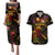 New Caledonia Couples Matching Puletasi and Hawaiian Shirt Octopus Plumeria Polynesian Tattoo