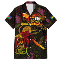 New Caledonia Family Matching Off Shoulder Short Dress and Hawaiian Shirt Octopus Plumeria Polynesian Tattoo DT02 Dad's Shirt - Short Sleeve Black - Polynesian Pride