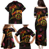 New Caledonia Family Matching Puletasi and Hawaiian Shirt Octopus Plumeria Polynesian Tattoo DT02 - Polynesian Pride
