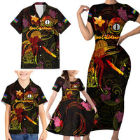 New Caledonia Family Matching Short Sleeve Bodycon Dress and Hawaiian Shirt Octopus Plumeria Polynesian Tattoo DT02 - Polynesian Pride