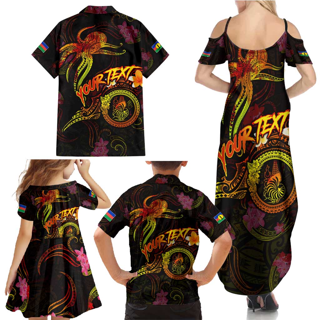New Caledonia Family Matching Summer Maxi Dress and Hawaiian Shirt Octopus Plumeria Polynesian Tattoo DT02 - Polynesian Pride