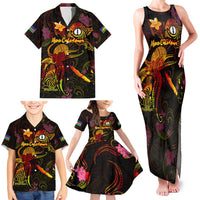 New Caledonia Family Matching Tank Maxi Dress and Hawaiian Shirt Octopus Plumeria Polynesian Tattoo DT02 - Polynesian Pride