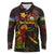 New Caledonia Long Sleeve Polo Shirt Octopus Plumeria Polynesian Tattoo