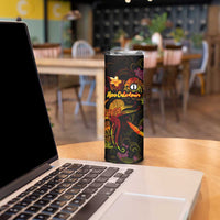 New Caledonia Skinny Tumbler Octopus Plumeria Polynesian Tattoo