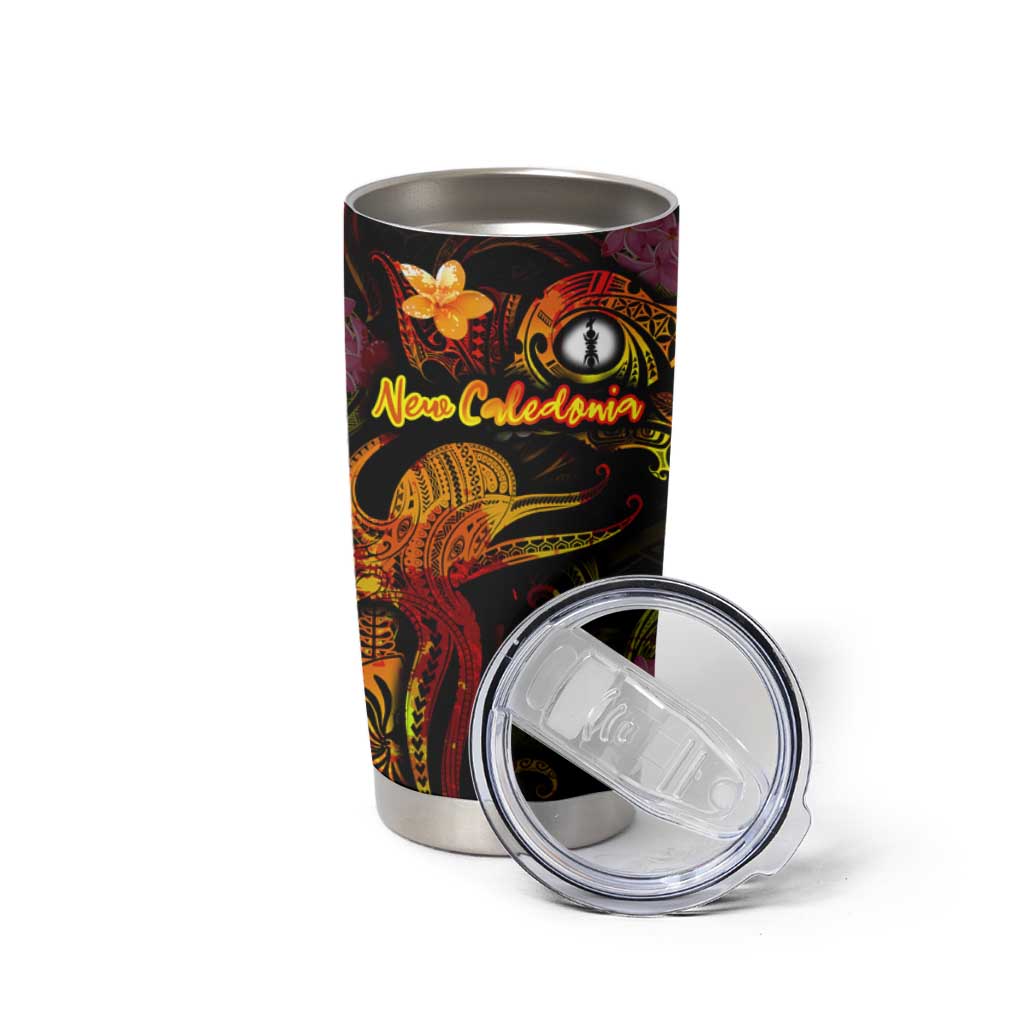 New Caledonia Tumbler Cup Octopus Plumeria Polynesian Tattoo