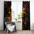 New Caledonia Window Curtain Octopus Plumeria Polynesian Tattoo