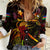 New Caledonia Women Casual Shirt Octopus Plumeria Polynesian Tattoo