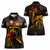 New Caledonia Women Polo Shirt Octopus Plumeria Polynesian Tattoo