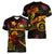 New Caledonia Women V-Neck T-Shirt Octopus Plumeria Polynesian Tattoo