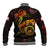 Tahiti French Polynesia Baseball Jacket Octopus Plumeria Polynesian Tattoo