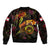Tahiti French Polynesia Bomber Jacket Octopus Plumeria Polynesian Tattoo