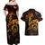 Tahiti French Polynesia Couples Matching Off Shoulder Maxi Dress and Hawaiian Shirt Octopus Plumeria Polynesian Tattoo