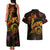 Tahiti French Polynesia Couples Matching Tank Maxi Dress and Hawaiian Shirt Octopus Plumeria Polynesian Tattoo