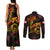 Tahiti French Polynesia Couples Matching Tank Maxi Dress and Long Sleeve Button Shirt Octopus Plumeria Polynesian Tattoo