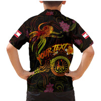 Tahiti French Polynesia Family Matching Mermaid Dress and Hawaiian Shirt Octopus Plumeria Polynesian Tattoo DT02 - Polynesian Pride