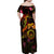 Tahiti French Polynesia Family Matching Off Shoulder Maxi Dress and Hawaiian Shirt Octopus Plumeria Polynesian Tattoo
